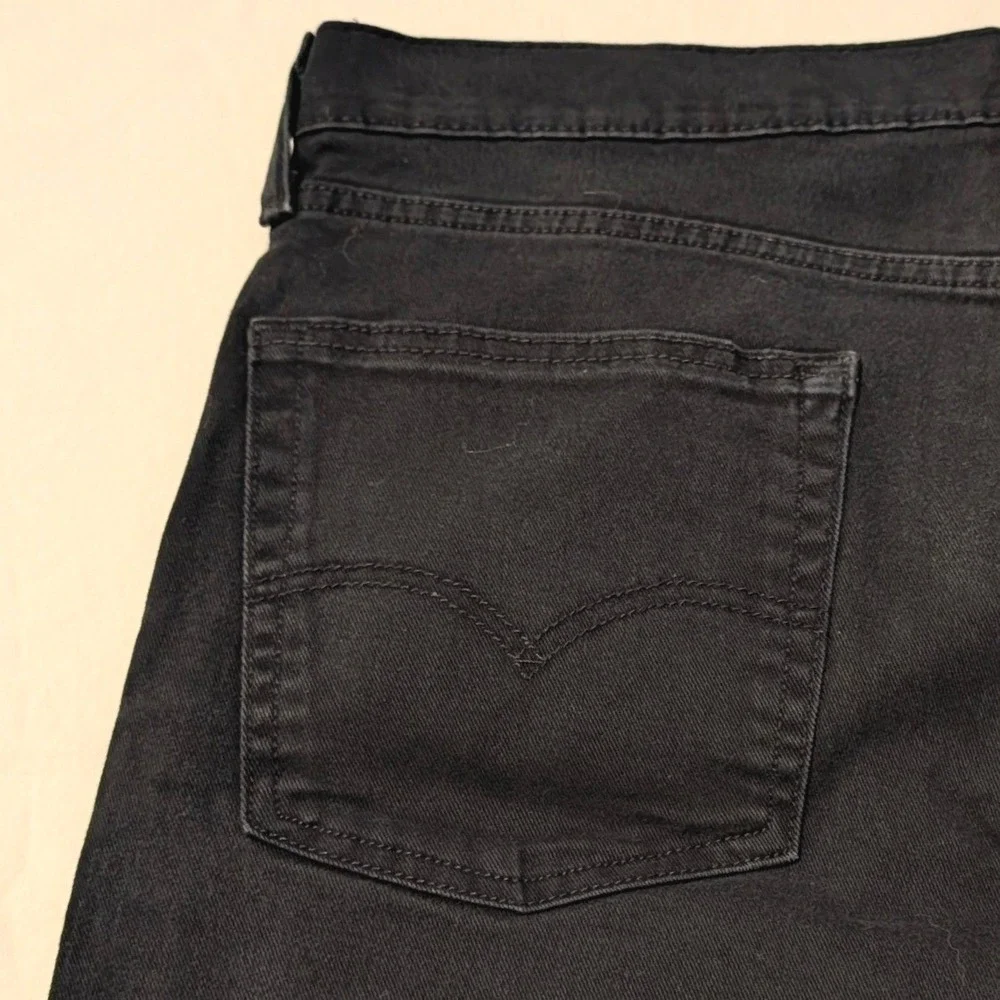Levis 513 Slim Straight Jeans Mens 36x34 Black Denim Pants 00513-0691